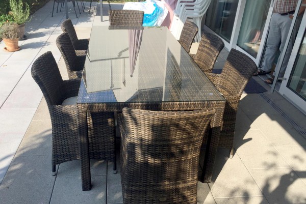 rattan dining table and chair set