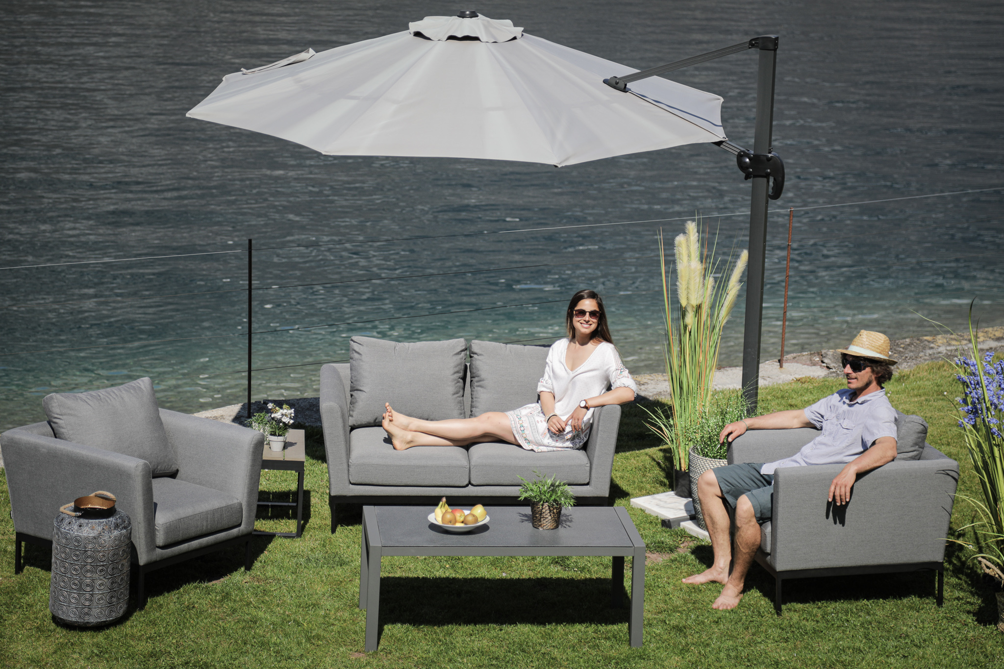 Galaxy Sunbrella Lounge Set grau kaufen viplounge